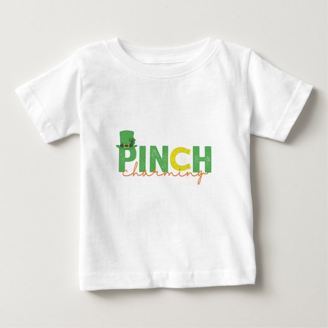 Camiseta Para Bebê Pinch CHarming Engraçado Dia de São Patrício irlan (Frente)
