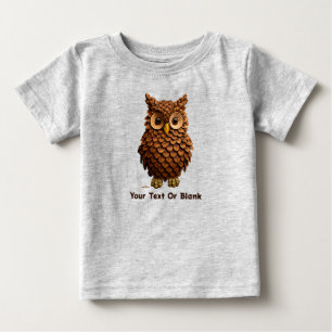 Camiseta Para Bebê Pine Cone Owl