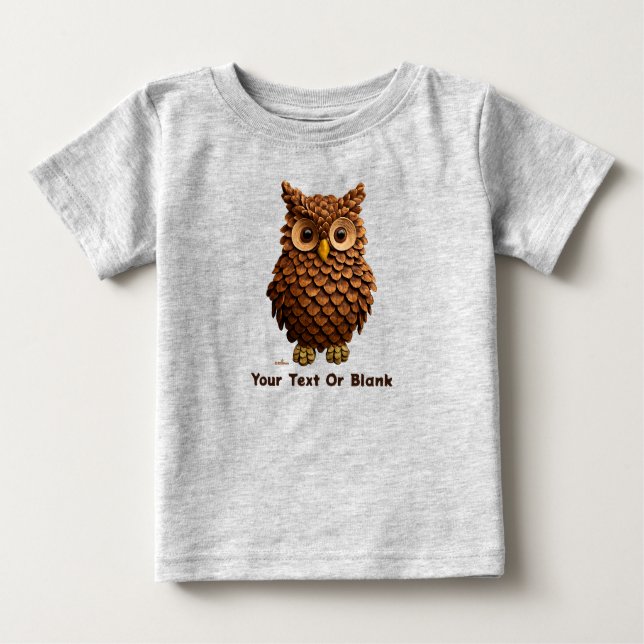 Camiseta Para Bebê Pine Cone Owl (Frente)