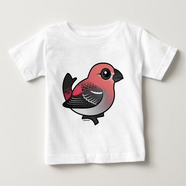 Camiseta Para Bebê Pine Grosbeak (Frente)