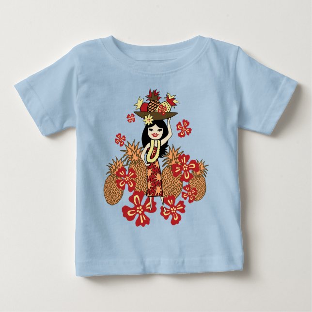 Camiseta Para Bebê Pineapple Luau Toddlers & Criança T-Shirts (Frente)
