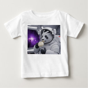 Camiseta Para Bebê Pingente de Panda de Diamante de Luxo em Platina
