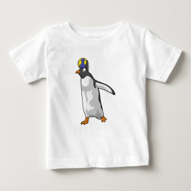 Camiseta Para Bebê Pinguim-Andebol (Frente)