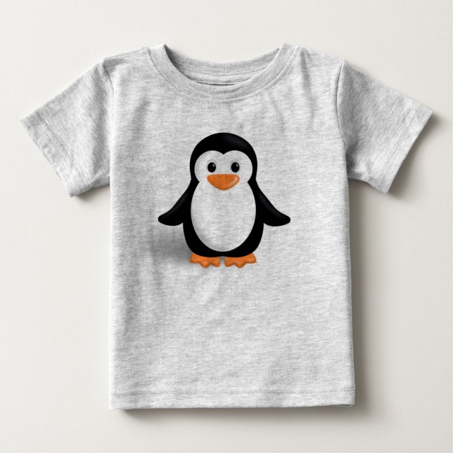Camiseta Para Bebê Pinguim Bebê Fofo (Frente)