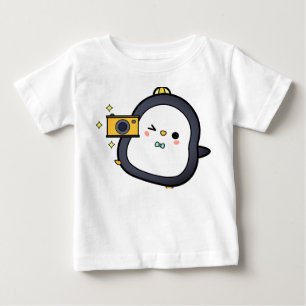 Camiseta Para Bebê Pinguim, Câmera, Personagem
