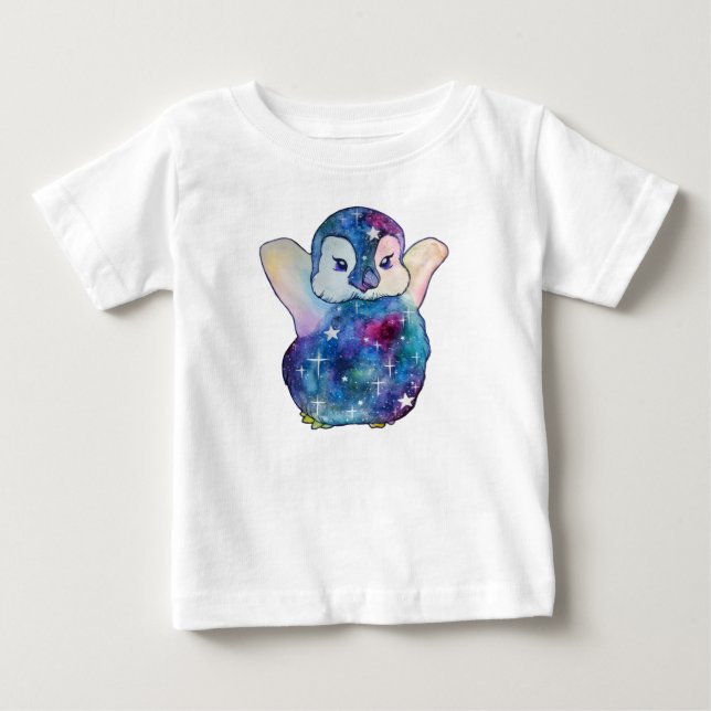 Camiseta Para Bebê Pinguim chamado Botão (Frente)