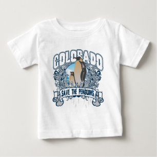 Camiseta Para Bebê Pinguim Colorado