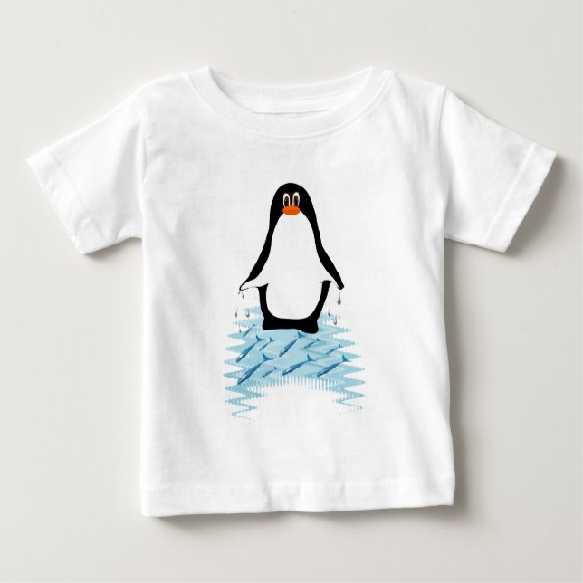 Camiseta Para Bebê Pinguim com baleias para o Dia da Terra (Frente)