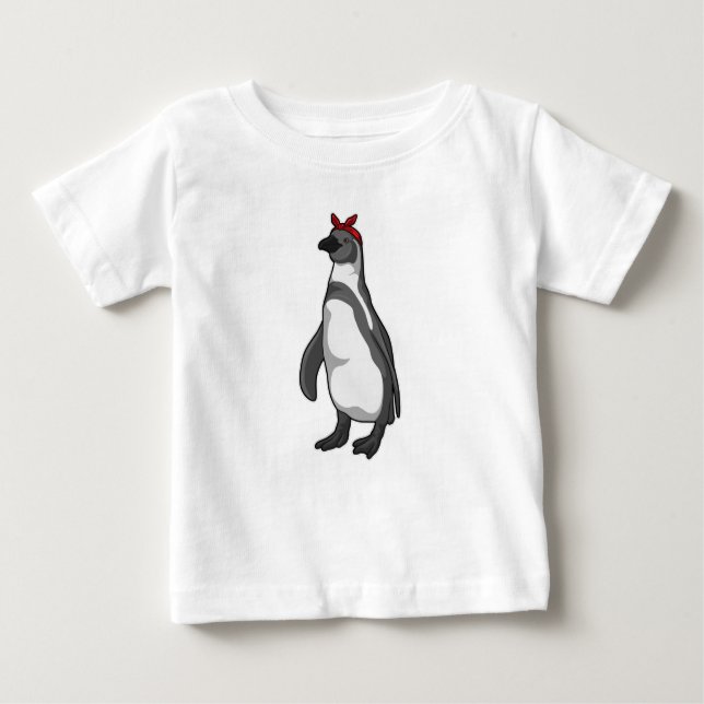 Camiseta Para Bebê Pinguim com Bandana (Frente)