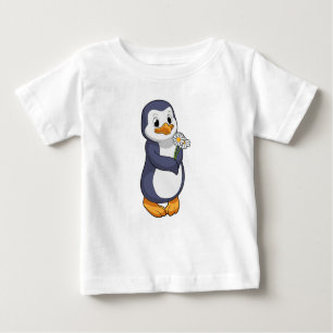 Camiseta Para Bebê Pinguim com Daisy
