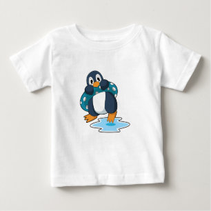 Camiseta Para Bebê Pinguim com Lifebuoy
