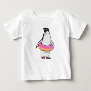 Camiseta Para Bebê Pinguim com Rosquinha