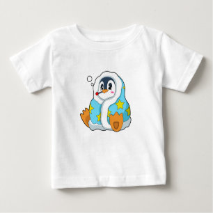 Camiseta Para Bebê Pinguim com termômetro clínico