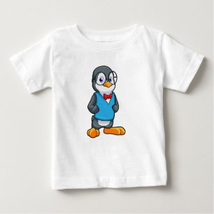 Camiseta Para Bebê Pinguim como Nerd de óculos