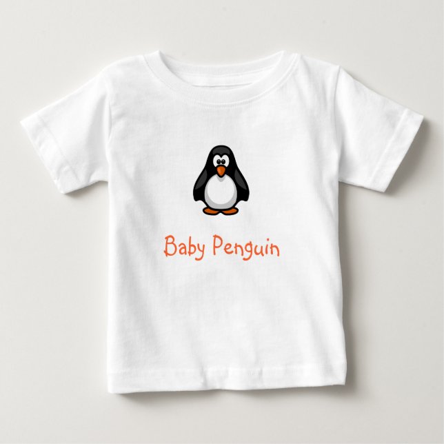 Camiseta Para Bebê Pinguim de bebê de cartoon bonito com nariz brilha (Frente)