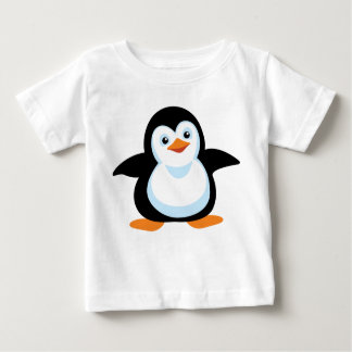 Camiseta Para Bebê pinguim de desenho animado