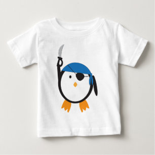 Camiseta Para Bebê Pinguim do pirata