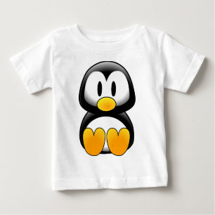 Camiseta Para Bebê Pinguim engraçado bonito do bebê