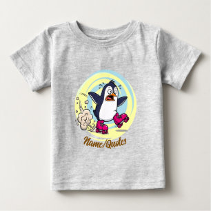Camiseta Para Bebê Pinguim Engraçado em Patins de Rodas