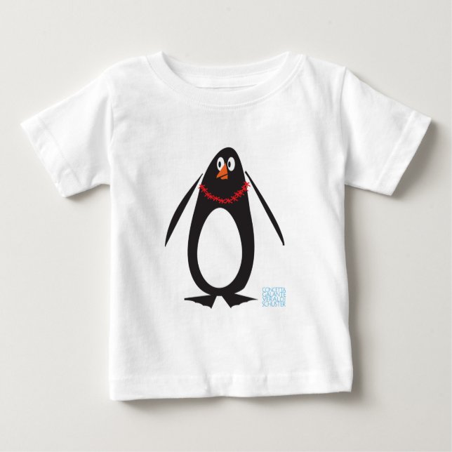 Camiseta Para Bebê Pinguim Natal (Frente)