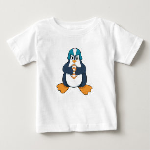 Camiseta Para Bebê Pinguim no Futebol