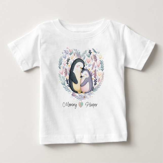 Camiseta Para Bebê Pinguim Personalizado Adorando Camiseta Bebê (Frente)