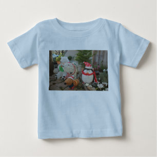 Camiseta Para Bebê Pinguim, urso polar e renas de brinquedos de féri