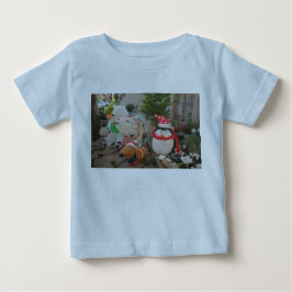 Camiseta Para Bebê Pinguim, urso polar e renas de brinquedos de féria