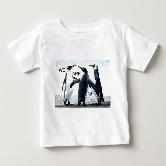 Camiseta Para Bebê pinguins (Frente)