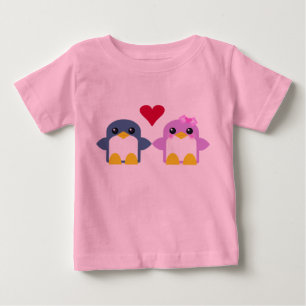 Camiseta Para Bebê pinguins bebês kawaii amam doce fofo