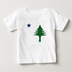 Camiseta Para Bebê Pinheiro e estrelado de 1901 do Estado do Maine
