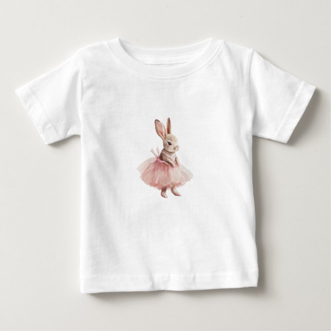 Camiseta Para Bebê Pink Ballerina Some Bunny Birthday (Frente)