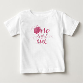 CAMISETA PARA BEBÊ PINK BOW & ARCH FALL PUMPKIN FLOWERS BIRTHDAY