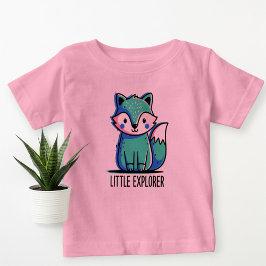 Camiseta Para Bebê Pink Little Explorer Baby T-Shirt - Cute 