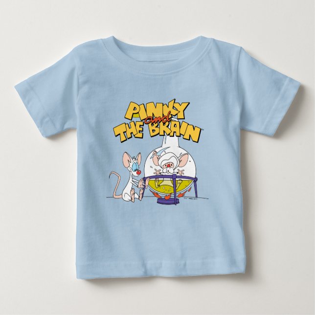 Camiseta Para Bebê Pinky e o Cérebro | Ciências laboratoriais (Frente)