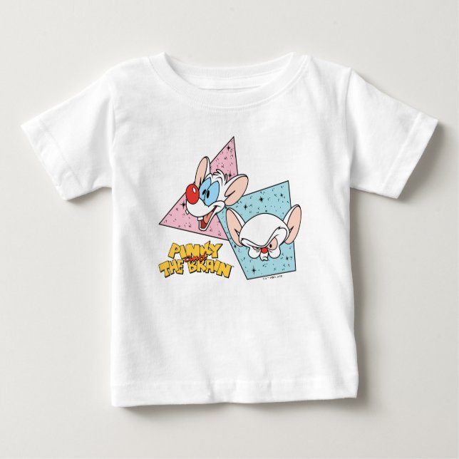 Camiseta Para Bebê Pinky e o Cérebro | Gráficos retrorreflectores (Frente)