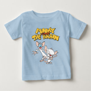 Camiseta Para Bebê Pinky e o Cérebro   Mostrar logotipo