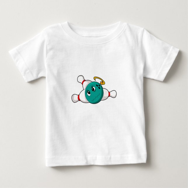 Camiseta Para Bebê Pino da Boliche da Bola de boliche da boliche (Frente)