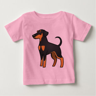 Camiseta Para Bebê Pinscher do Doberman dos desenhos animados
