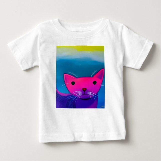 Camiseta Para Bebê Pinta meu Gatinho (Frente)