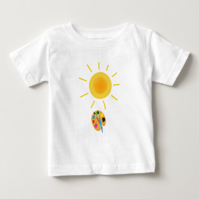 Camiseta Para Bebê pintar o sol (Frente)