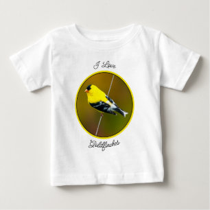 Camiseta Para Bebê Pintassilgo Americano - Fotografia Original