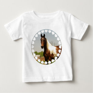 Camiseta Para Bebê Pinte o t-shirt do bebê do cavalo