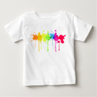 Pinte o t-shirt do bebê do respingo