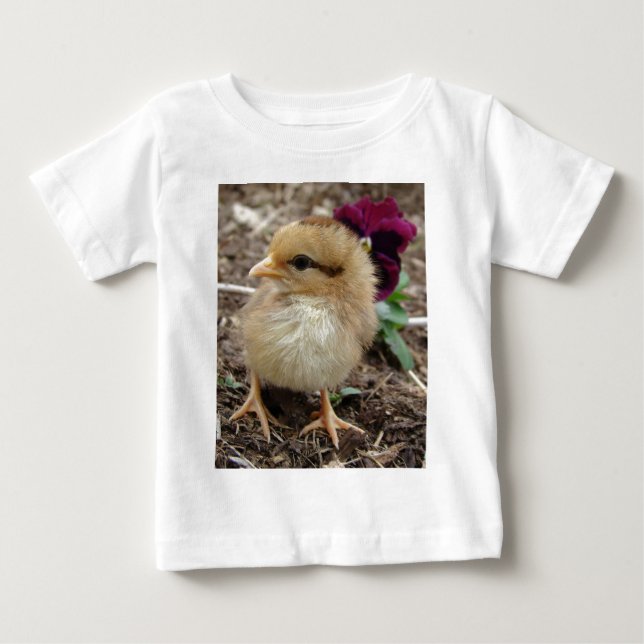 Camiseta Para Bebê Pintinho-A-Luz-páscoa (Frente)