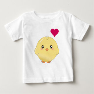 Camiseta Para Bebê Pintinho amarelo bonito