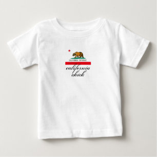 Camiseta Para Bebê pintinho de Califórnia + bandeira