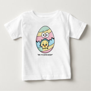 Camiseta Para Bebê Pintinho de Páscoa em ovos rachados - Feriado de P
