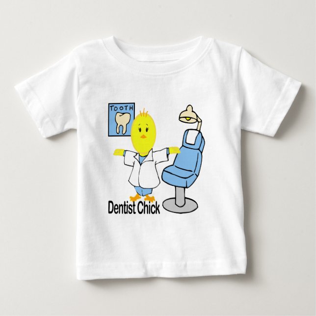 Camiseta Para Bebê Pintinho do dentista (Frente)