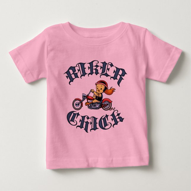 Camiseta Para Bebê Pintinho do motociclista II (Frente)